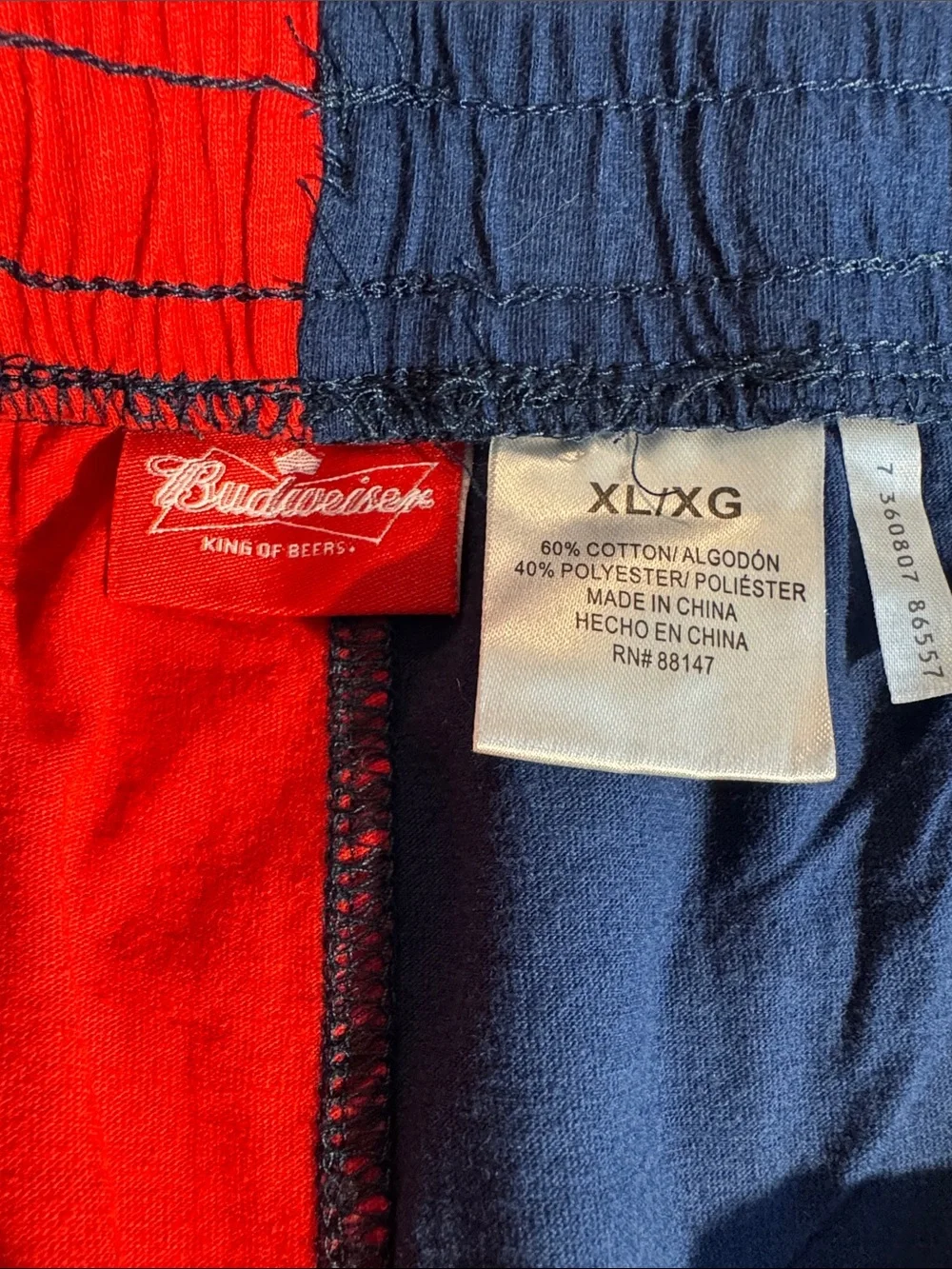 Budweiser Red and Navy Star Athletic Shorts